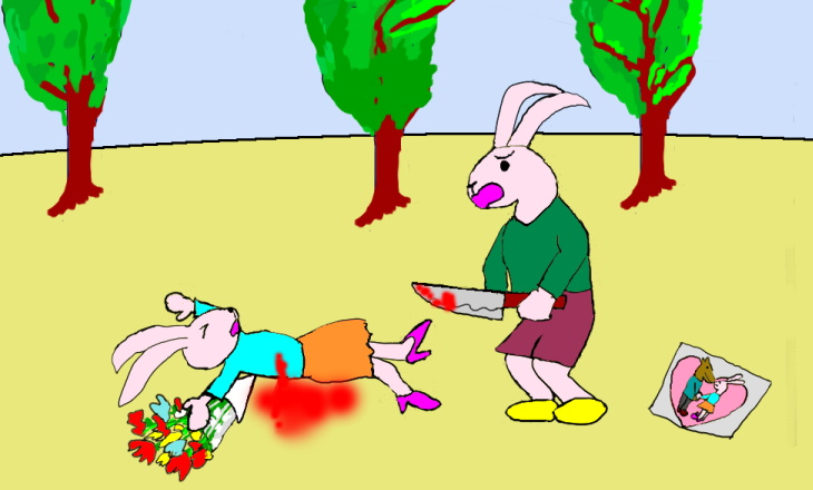 ウサギさんが恋人を殺してしましました。