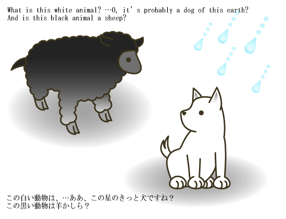 犬と羊のイラスト
