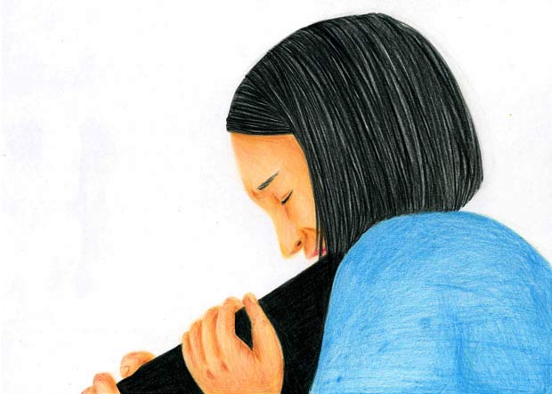 抱きしめる ｐ １７ 歩さんのイラストで描く絵本 怯える人々