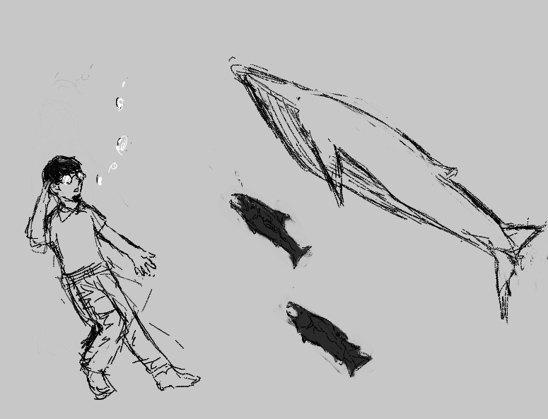 鯨と鮭 きなこさんの作品 絵 イラスト P 9
